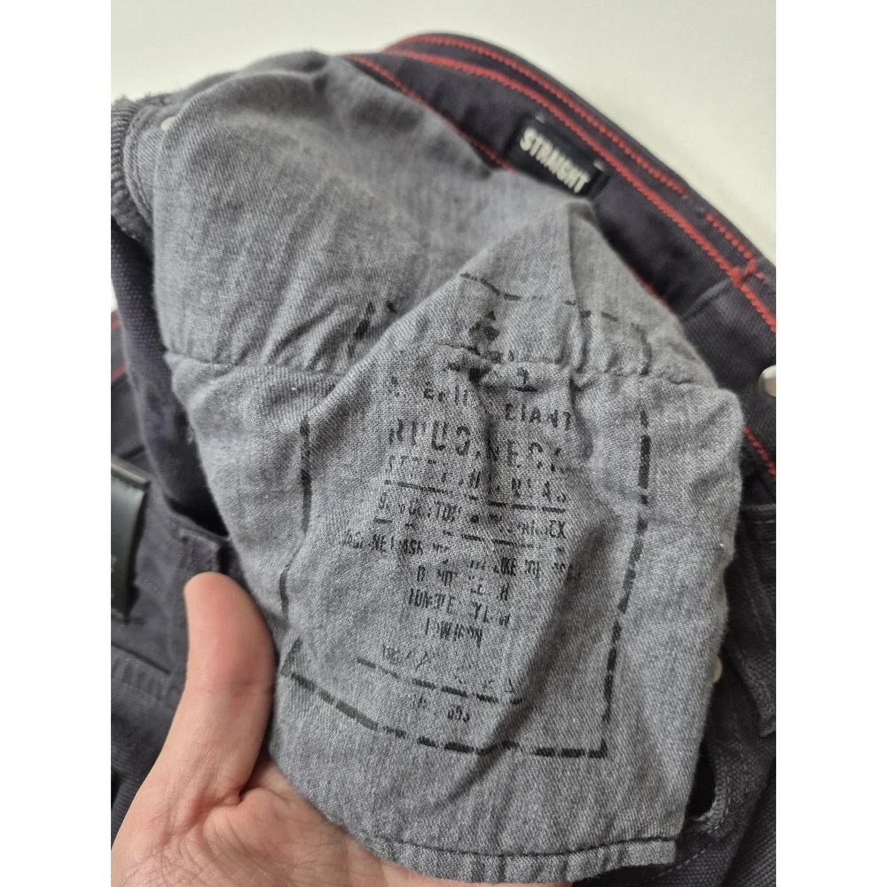 American Giant Straight Jeans Mens 32x30 Gray Dark Wash Regular Fit Denim USA